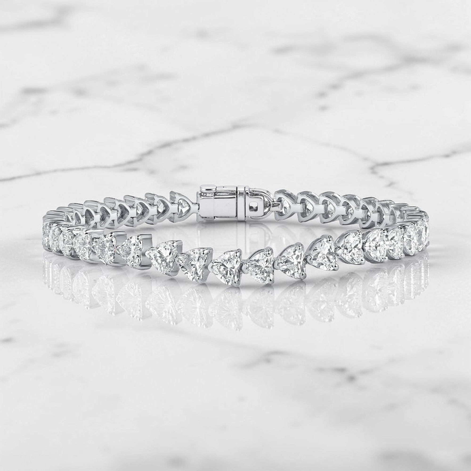 Heart tennis CZ bracelet