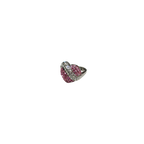 Pink heart cubic ring