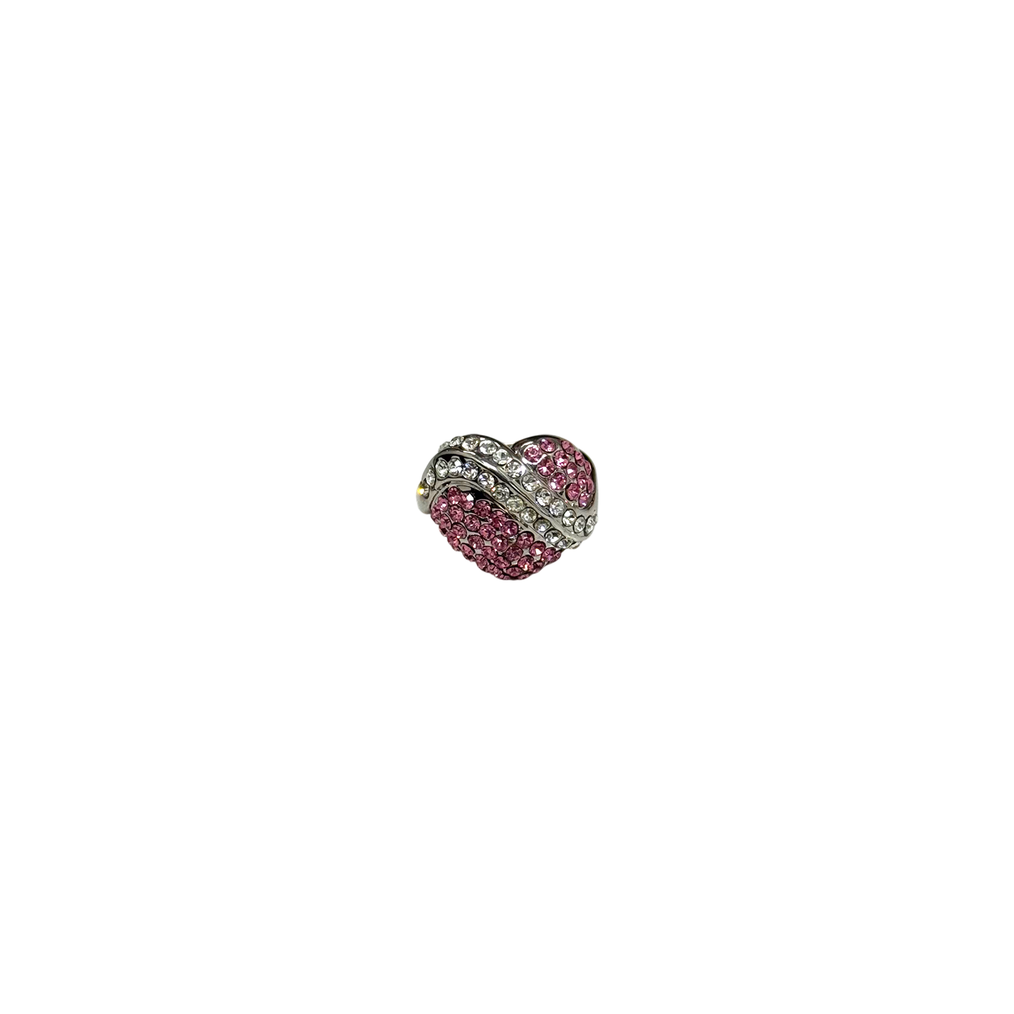 Pink heart cubic ring