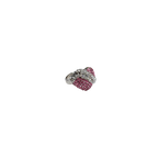 Pink heart cubic ring