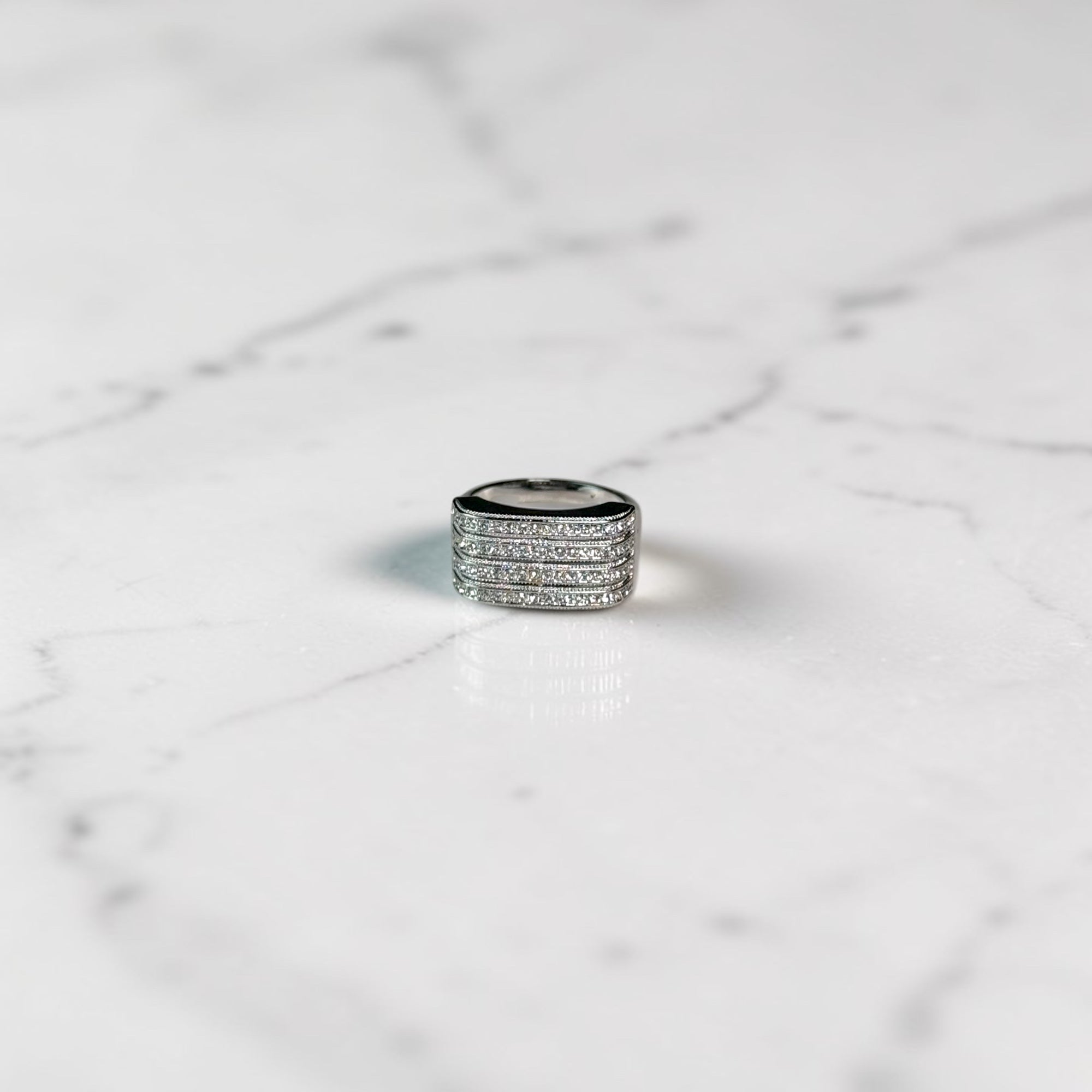 Silver glacier stack ring