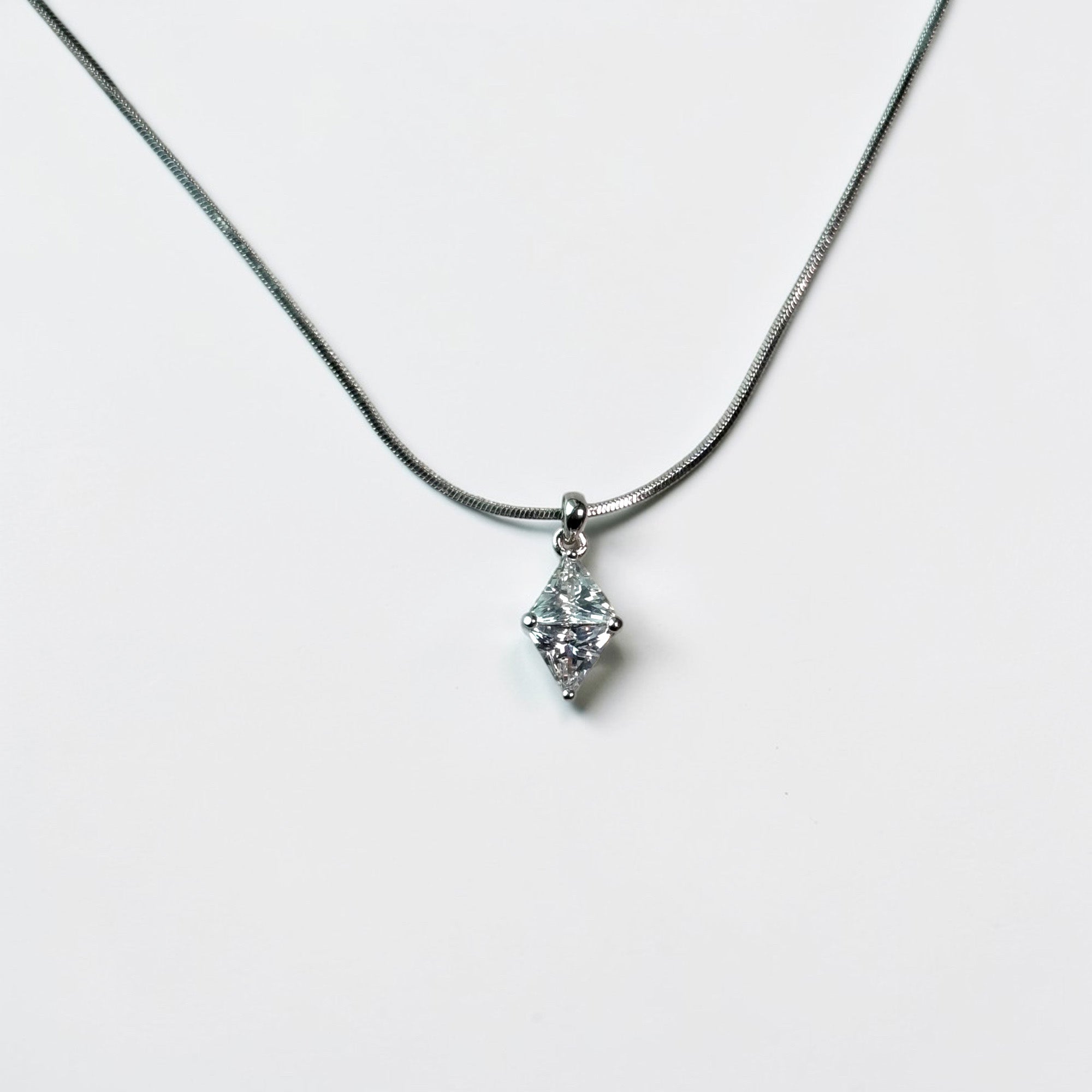 Diamond cut cubic necklace
