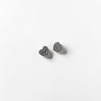 Caved heart cubic earrings