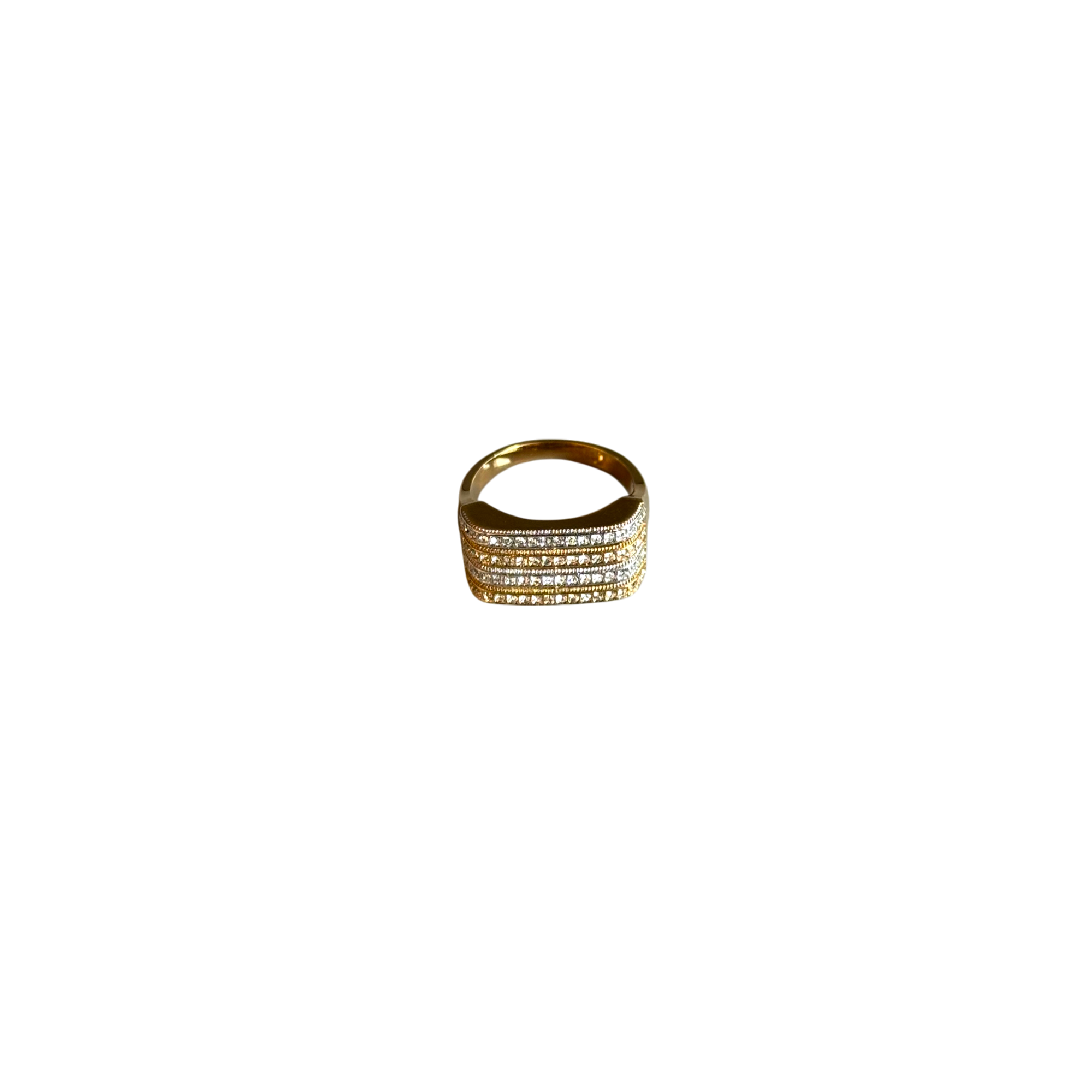 4 plate gold cubic ring