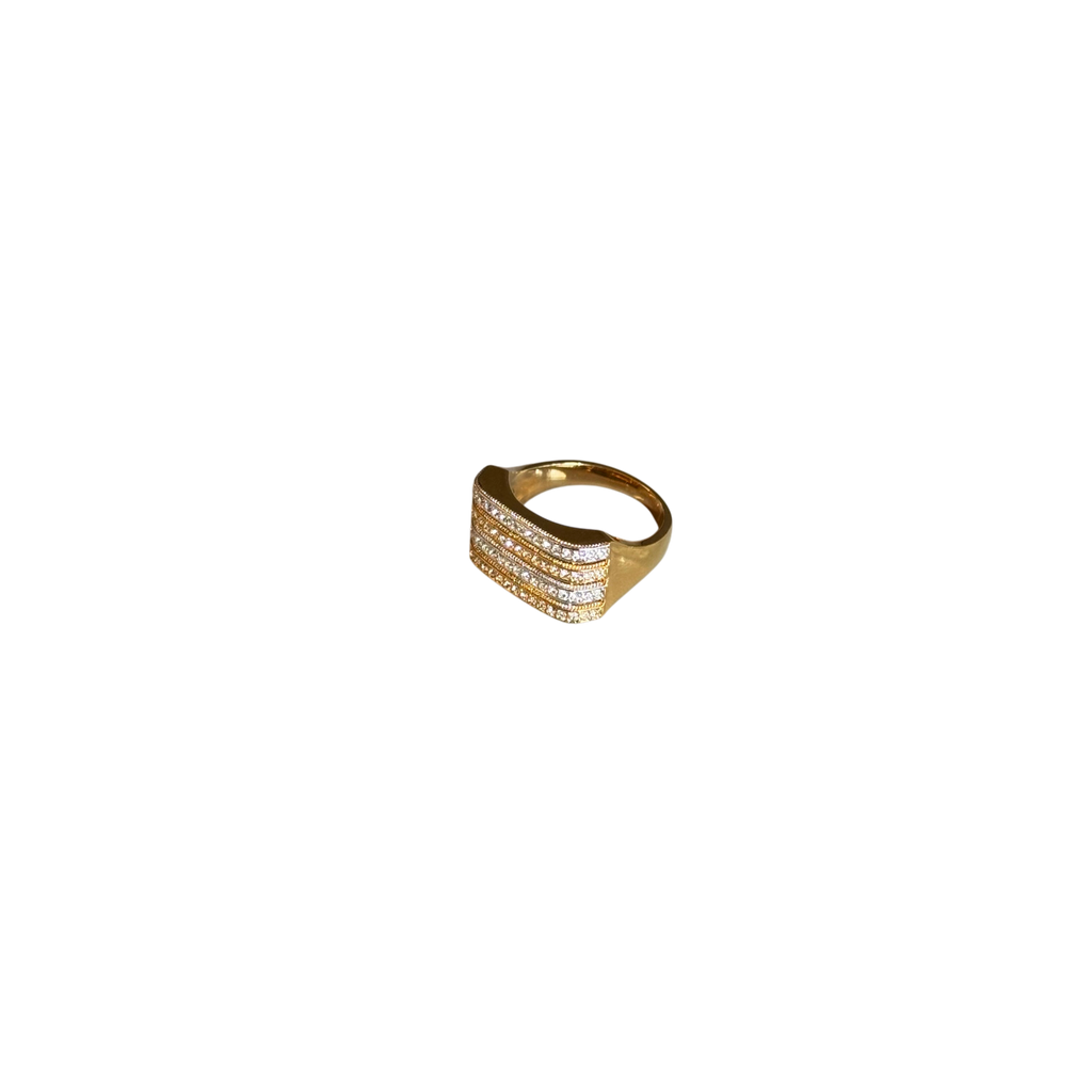 4 plate gold cubic ring