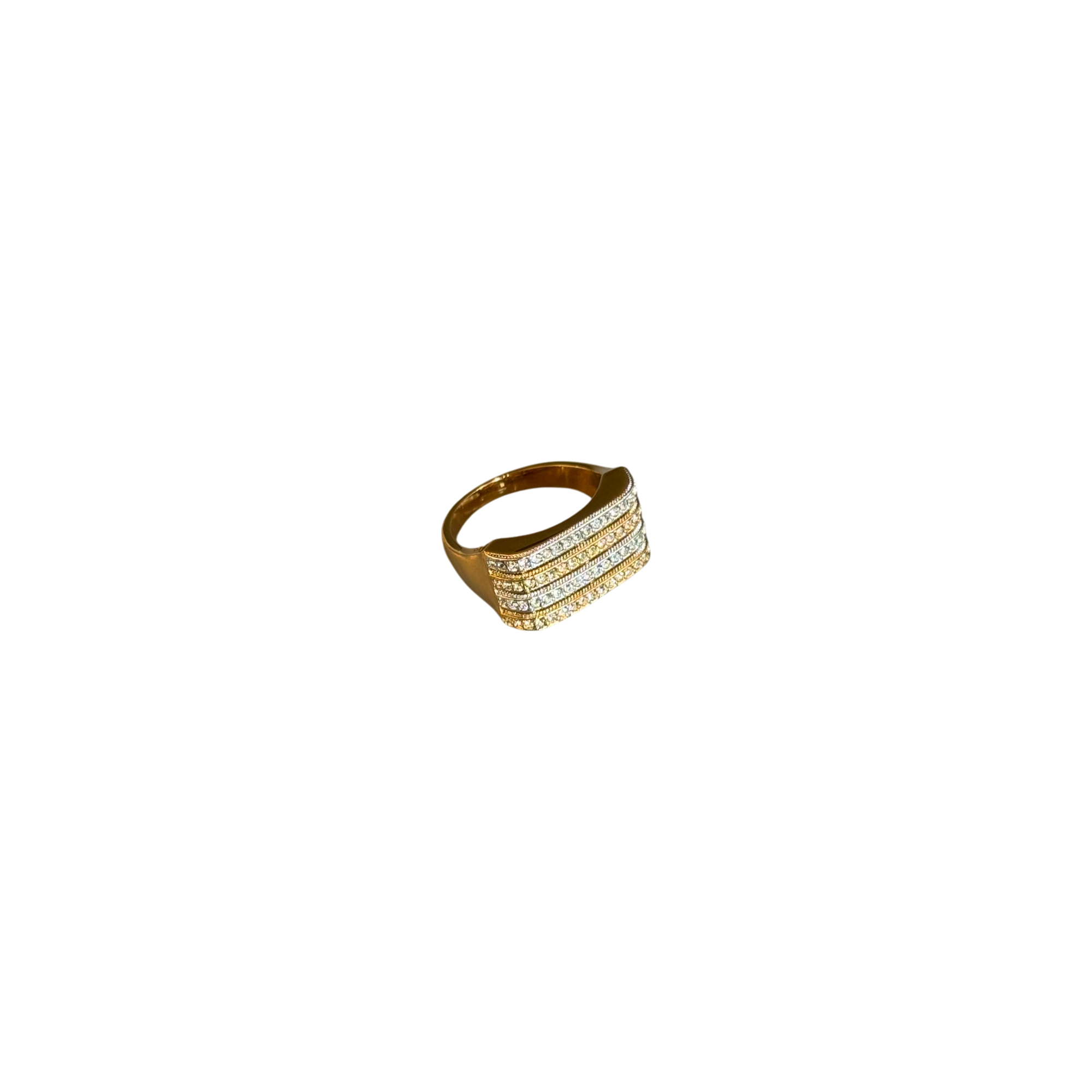 4 plate gold cubic ring