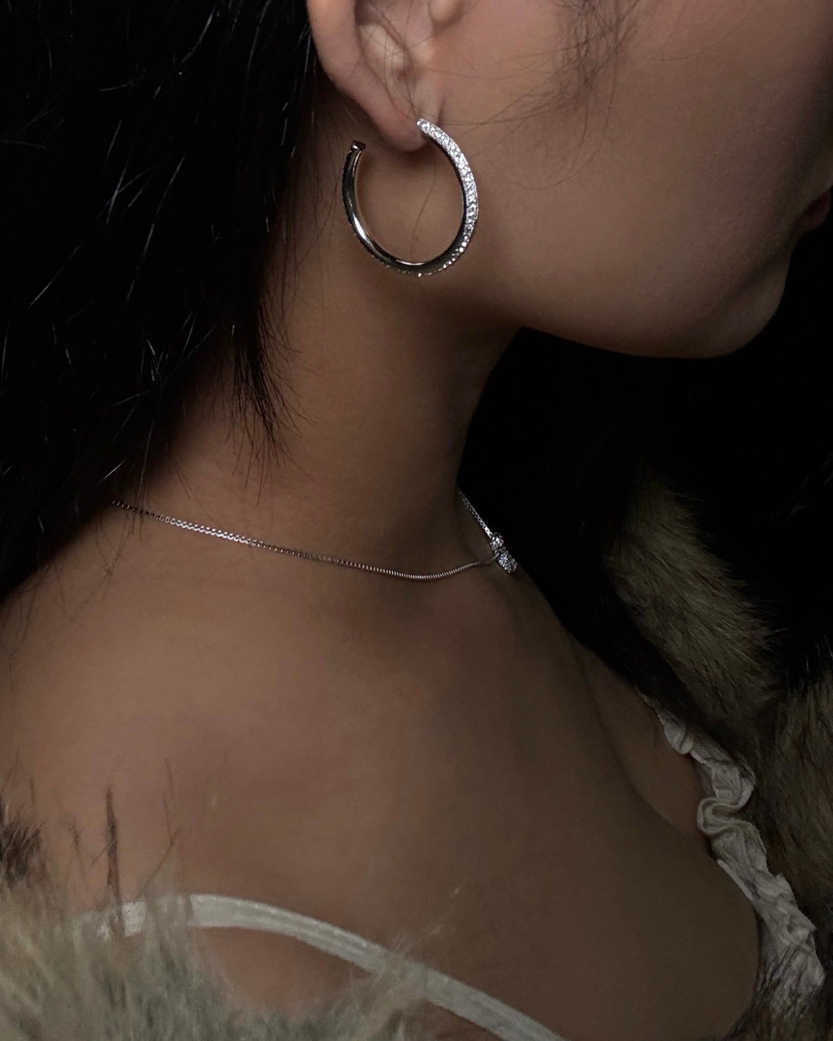 Glacier hoop earrings