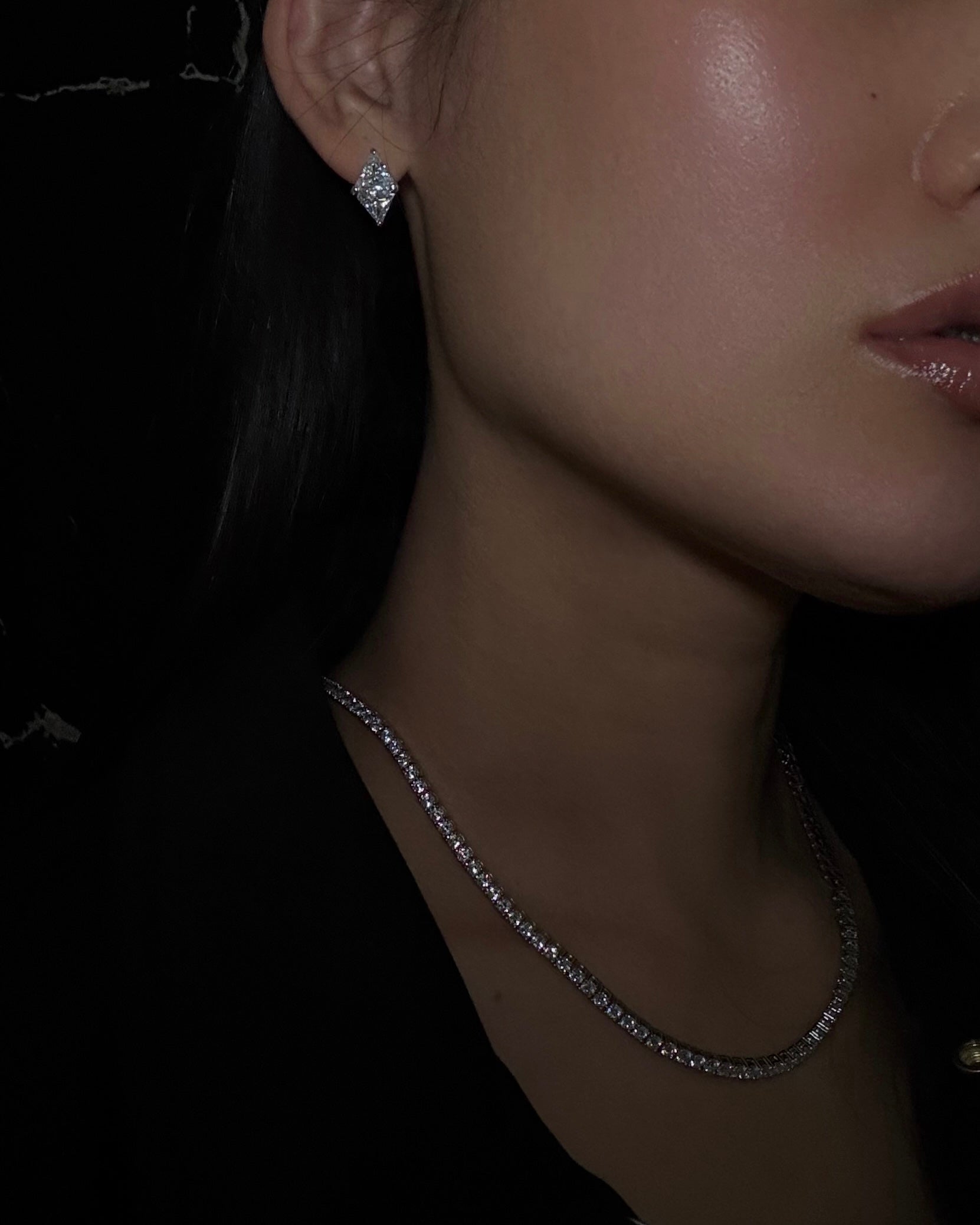 Diamond cut cubic earrings