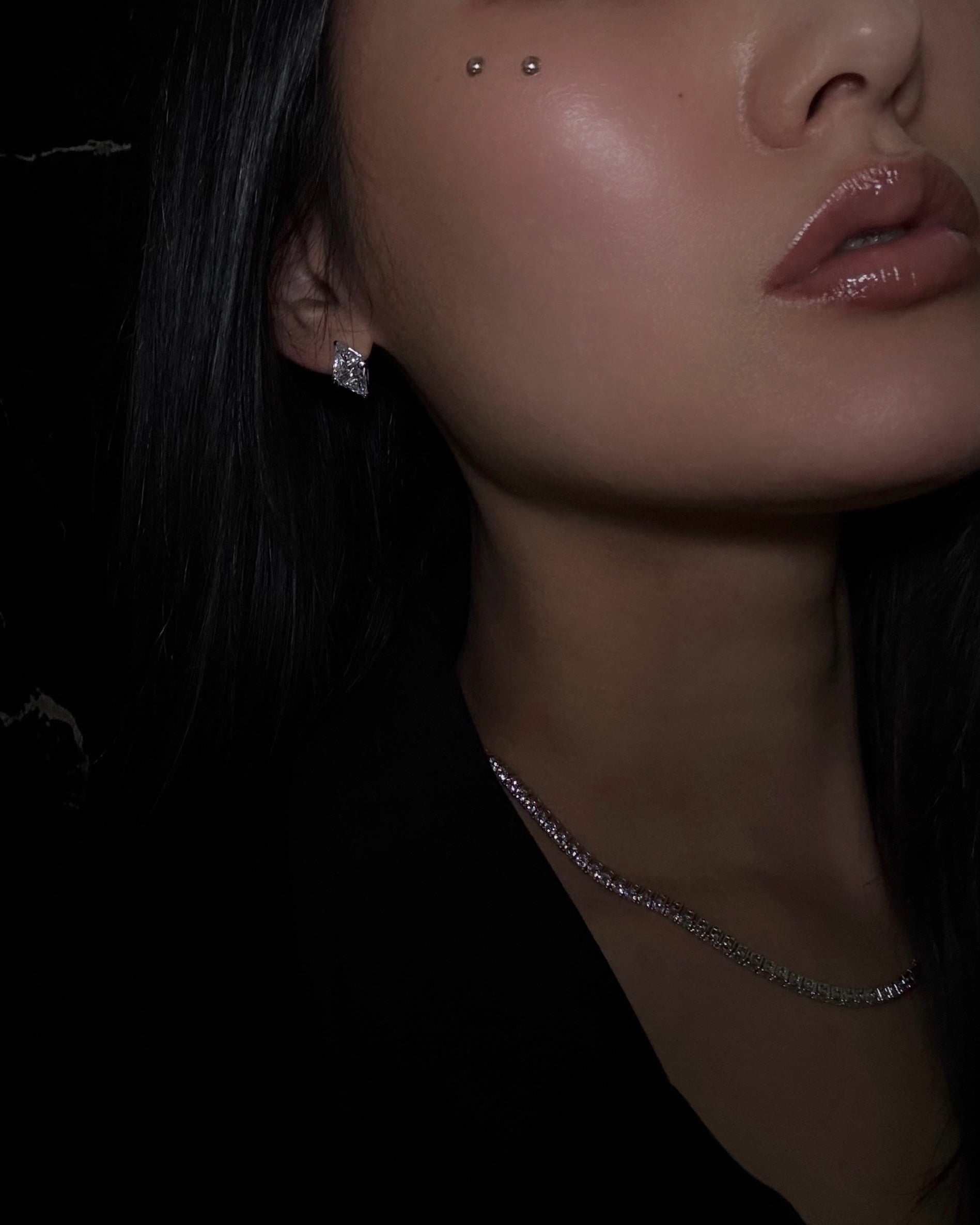 Diamond cut cubic earrings