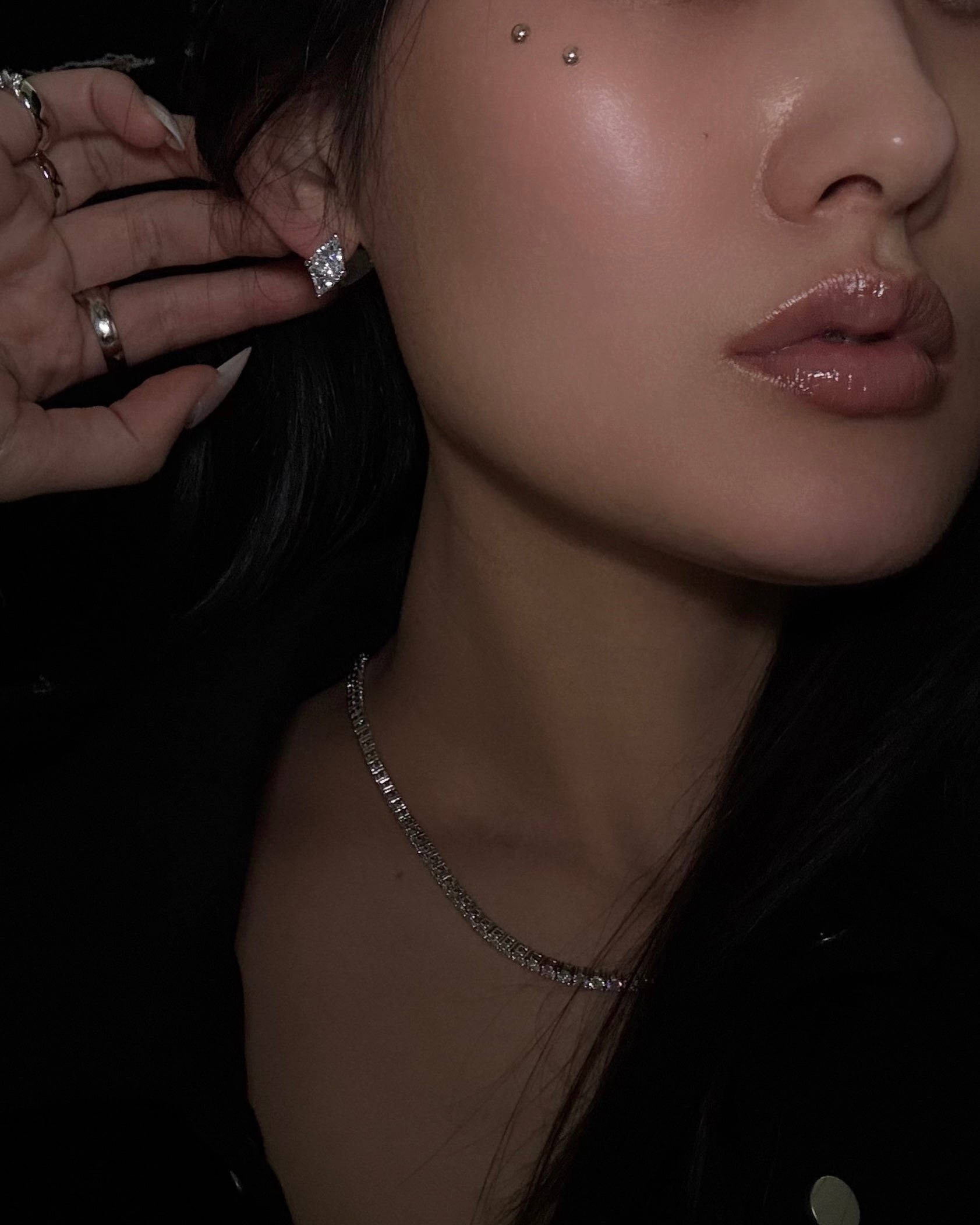 Diamond cut cubic earrings