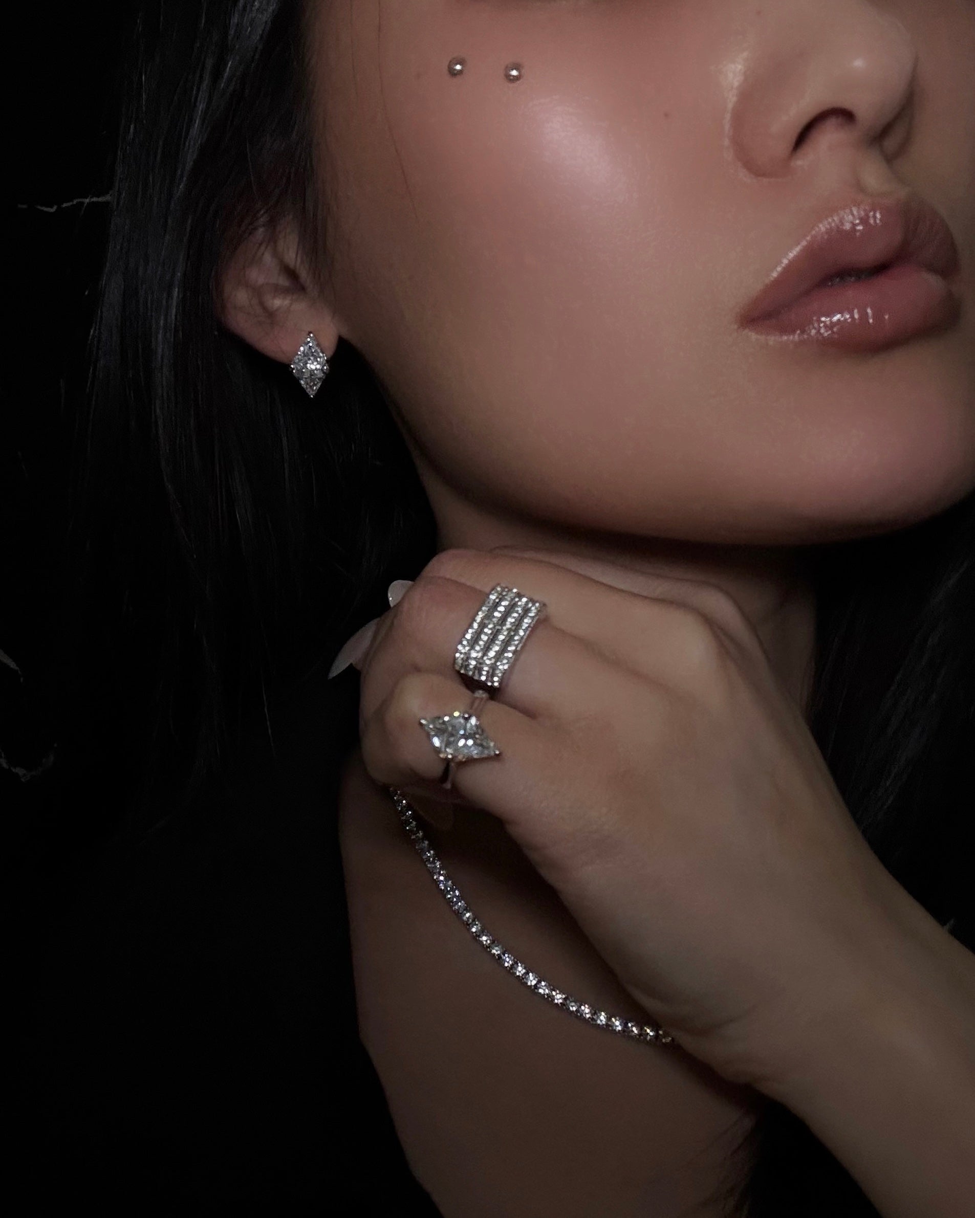 Diamond cut cubic earrings