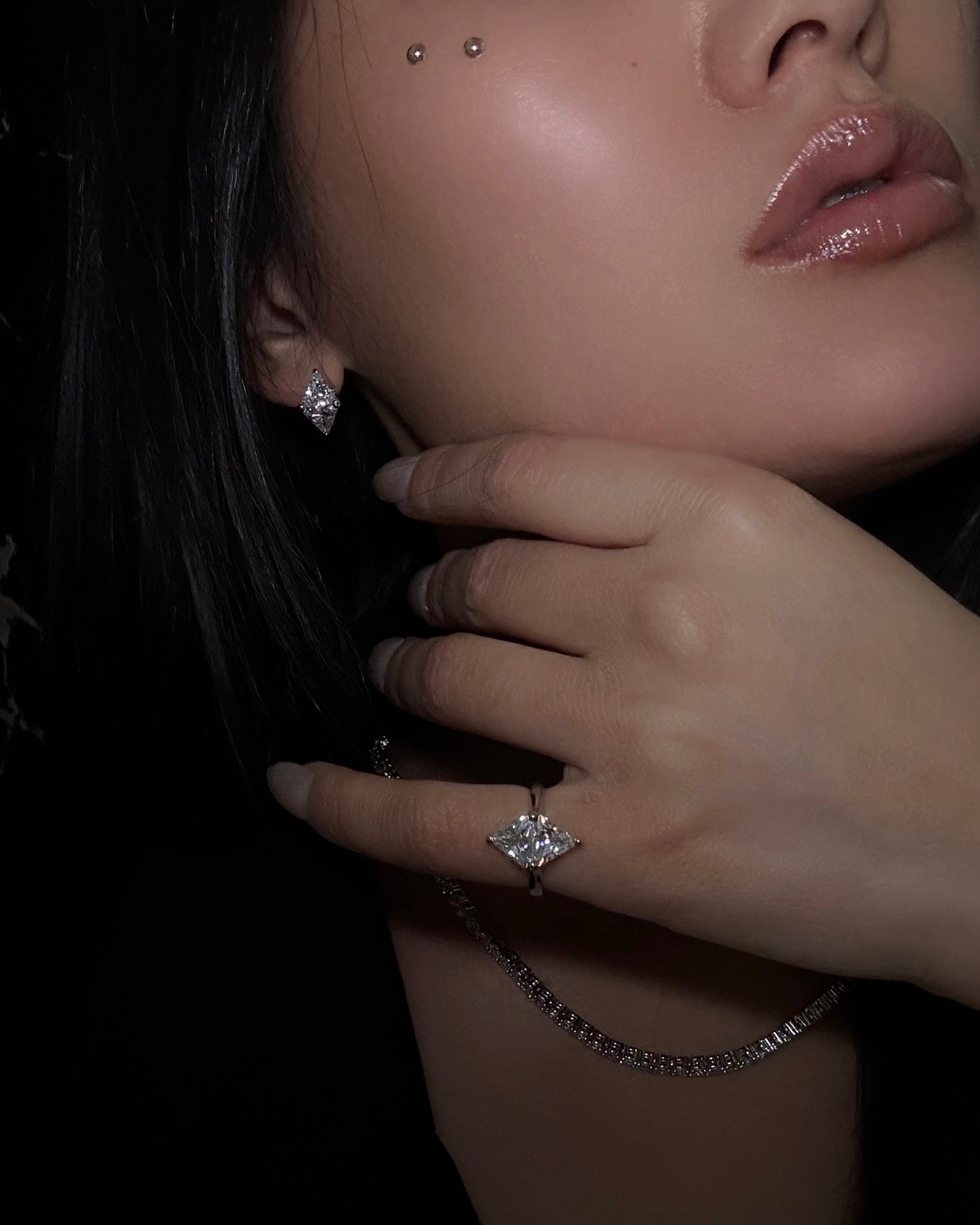 Diamond cut cubic earrings