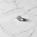 Silver sunflower cubic ring