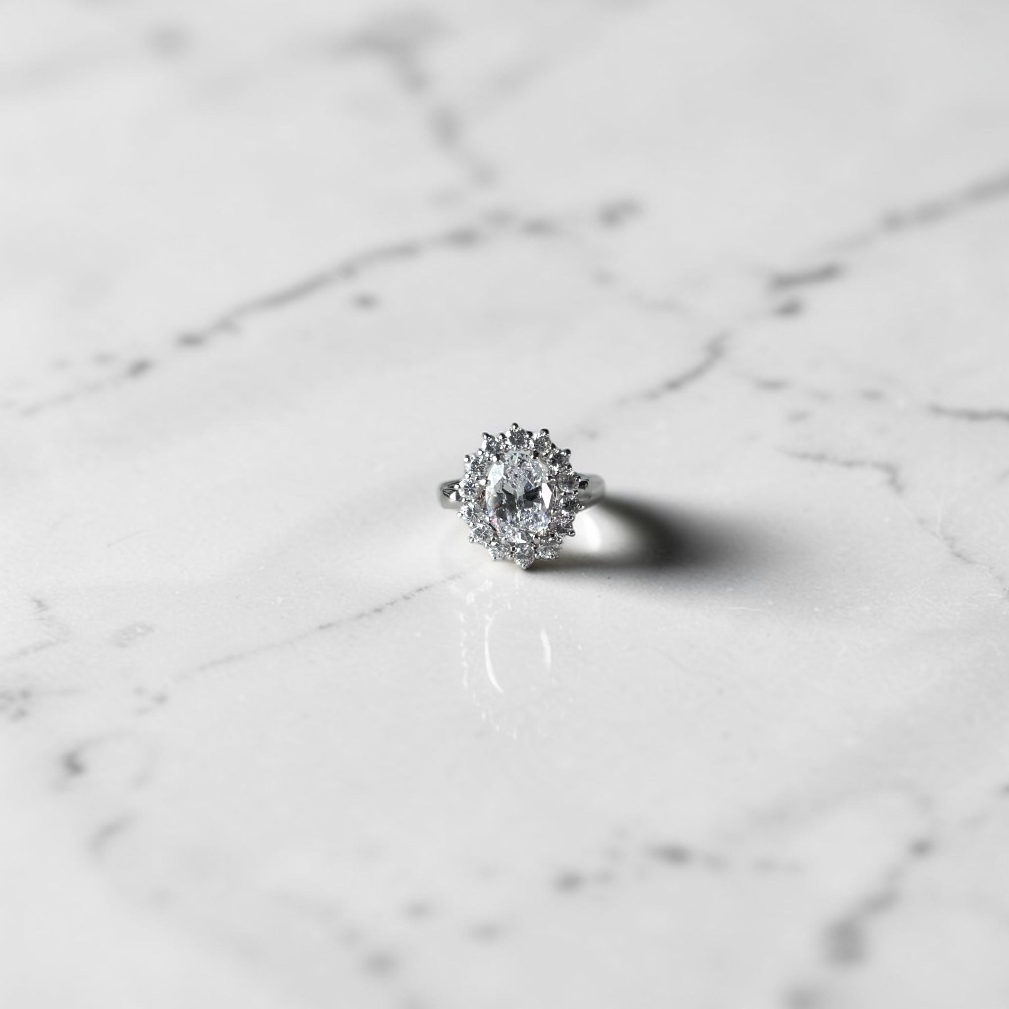 Silver sunflower cubic ring