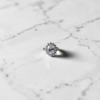 Silver sunflower cubic ring