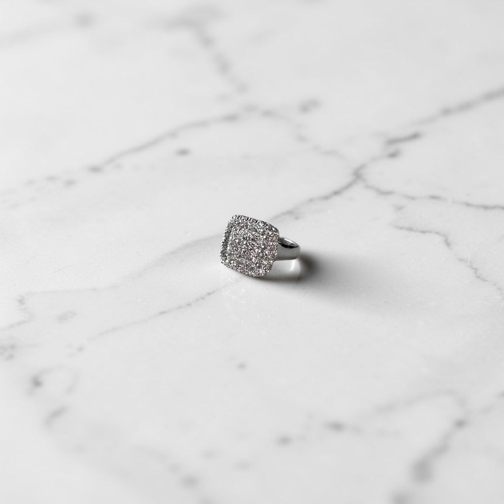 Square cubic diamond ring