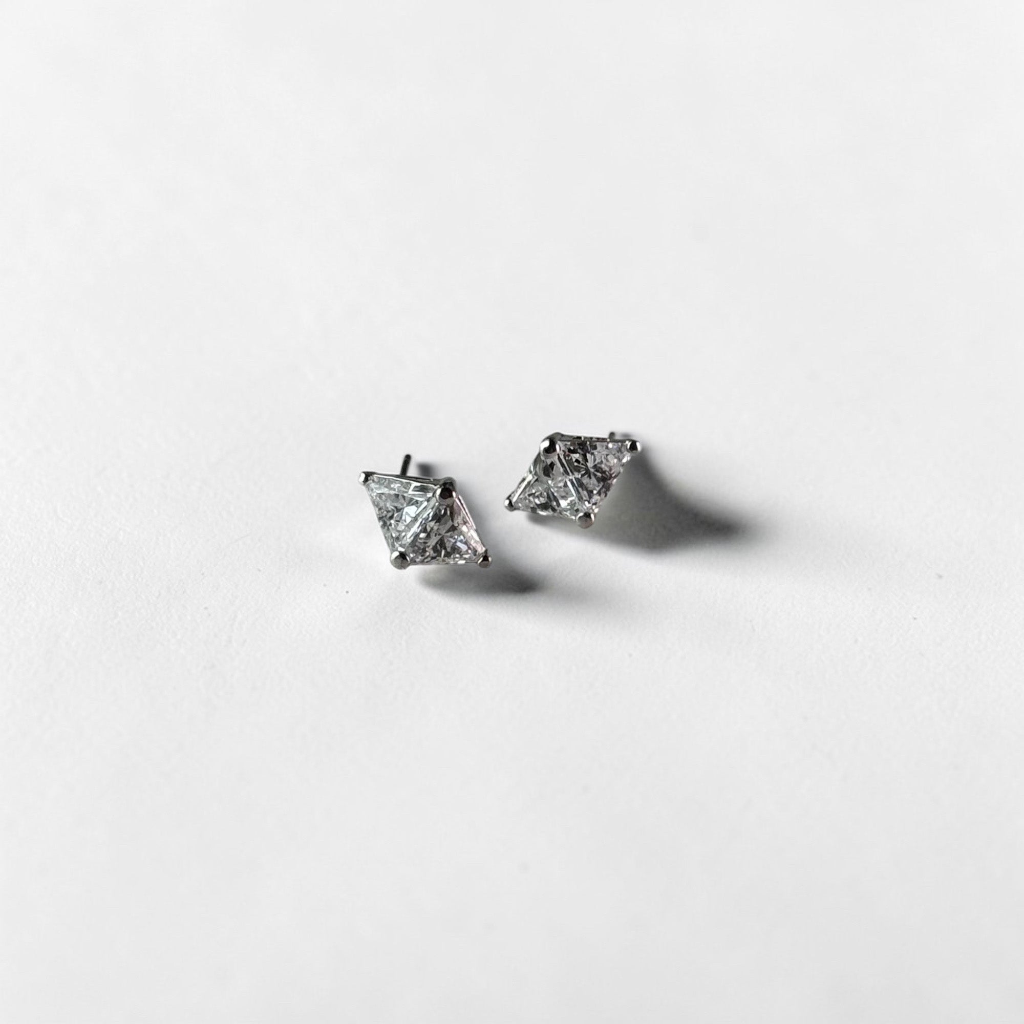 Diamond cut cubic earrings