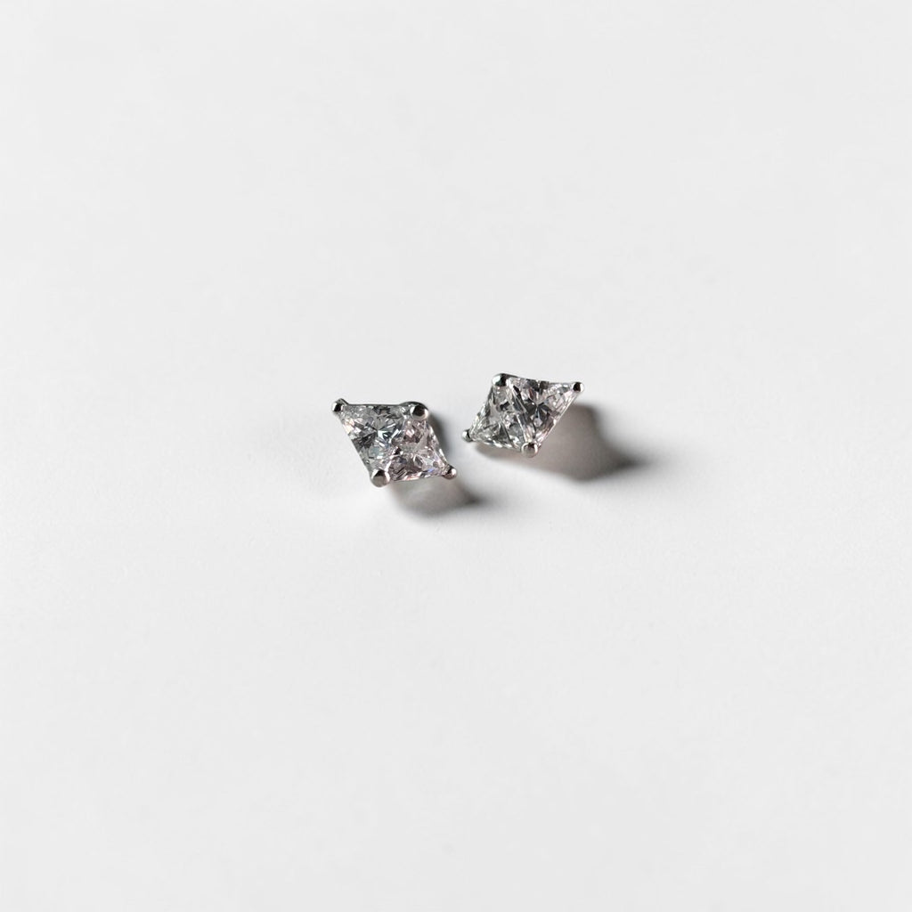 Diamond cut cubic earrings