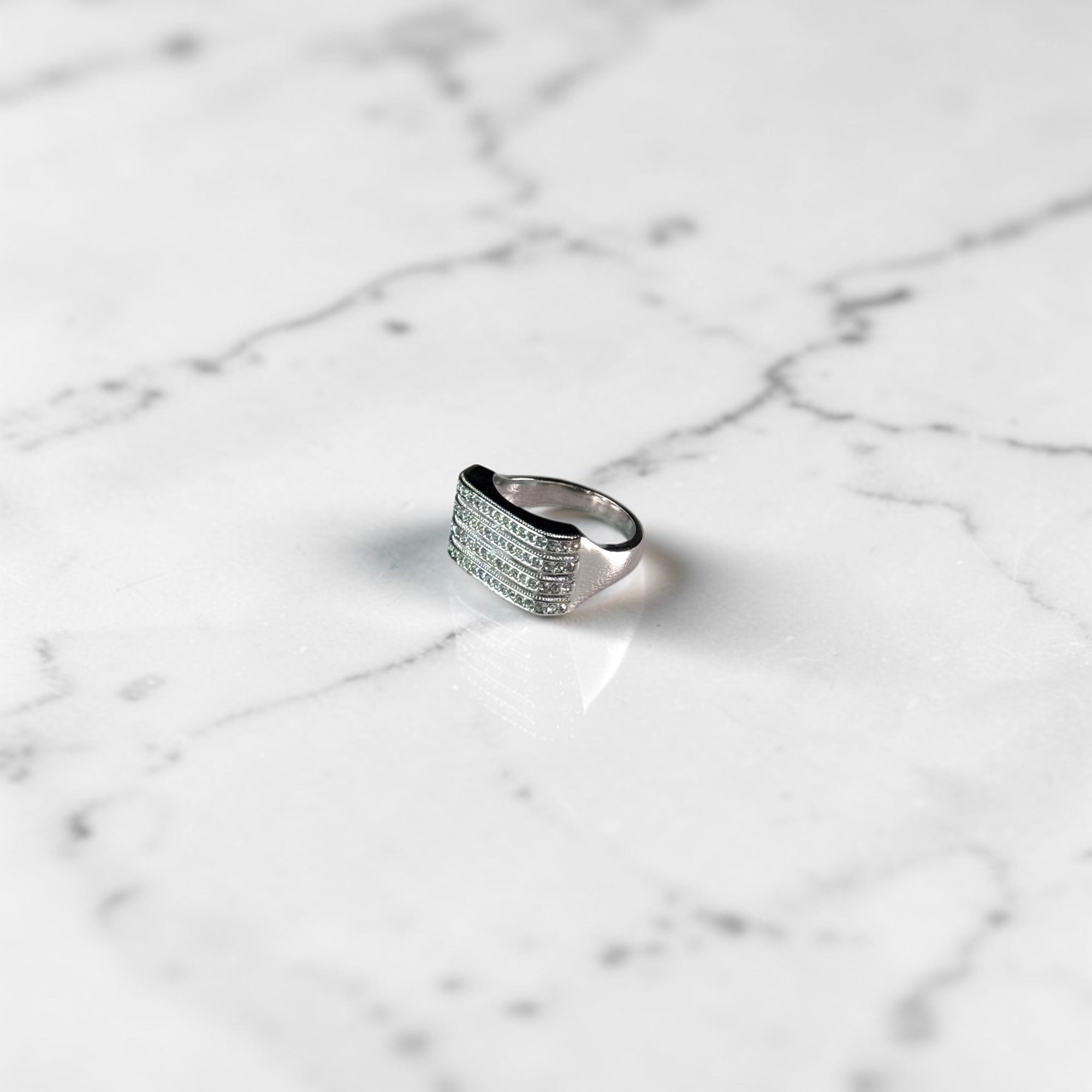 Silver glacier stack ring