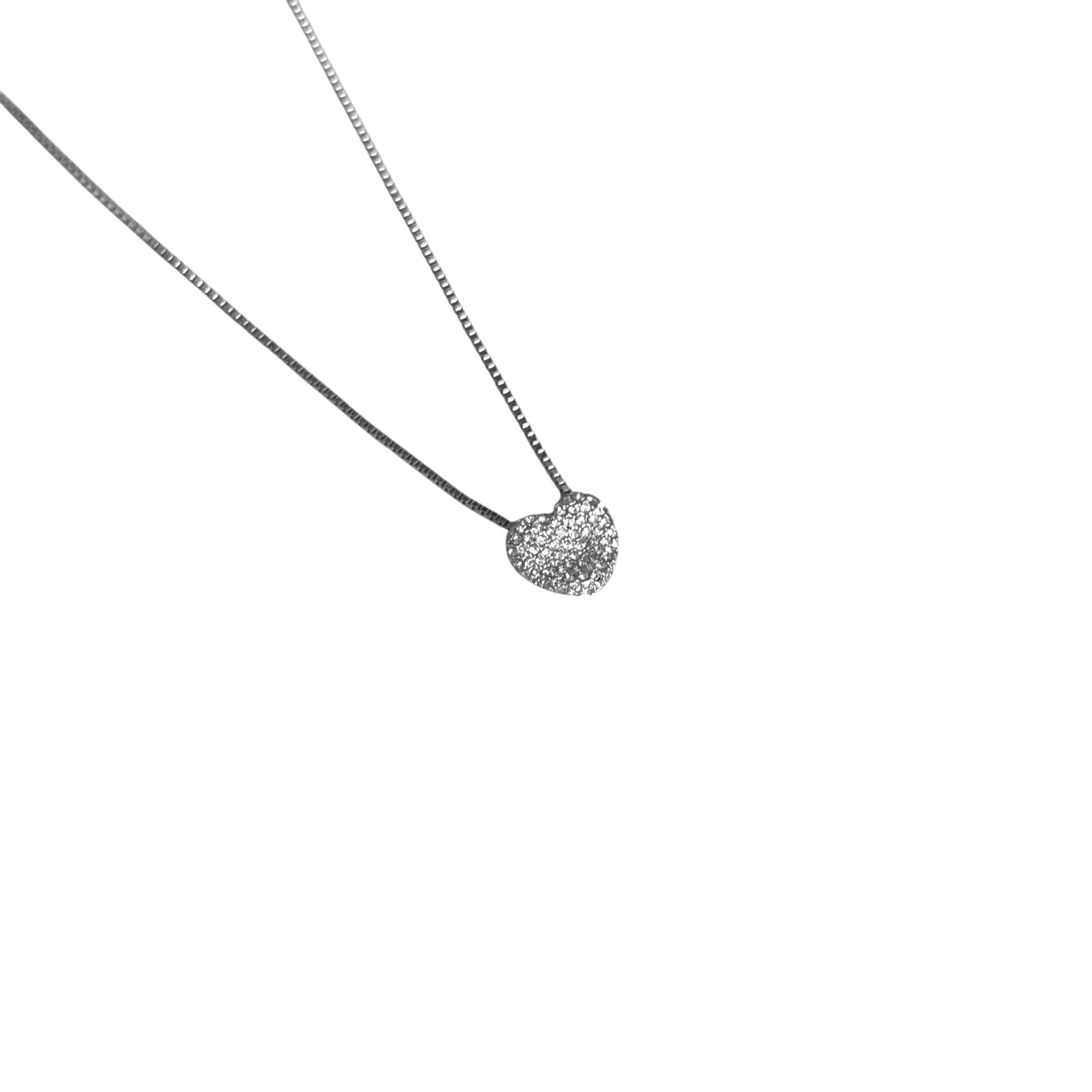 Caved heart cubic necklace