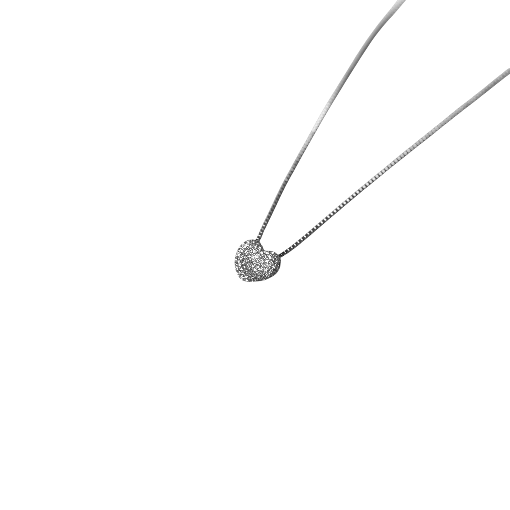 Caved heart cubic necklace