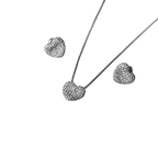 Caved heart cubic earrings